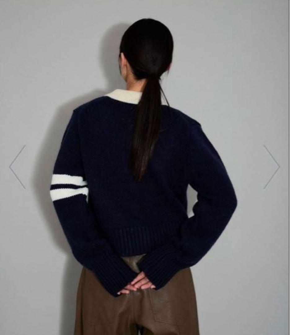 完売ADAM ET ROPE' FEMME 【WEB限定】ポロニットカーディガン