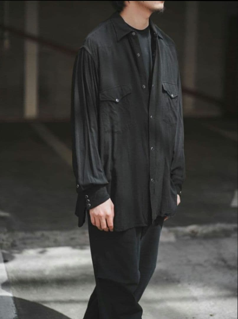 comoli レーヨンウエスタンシャツ