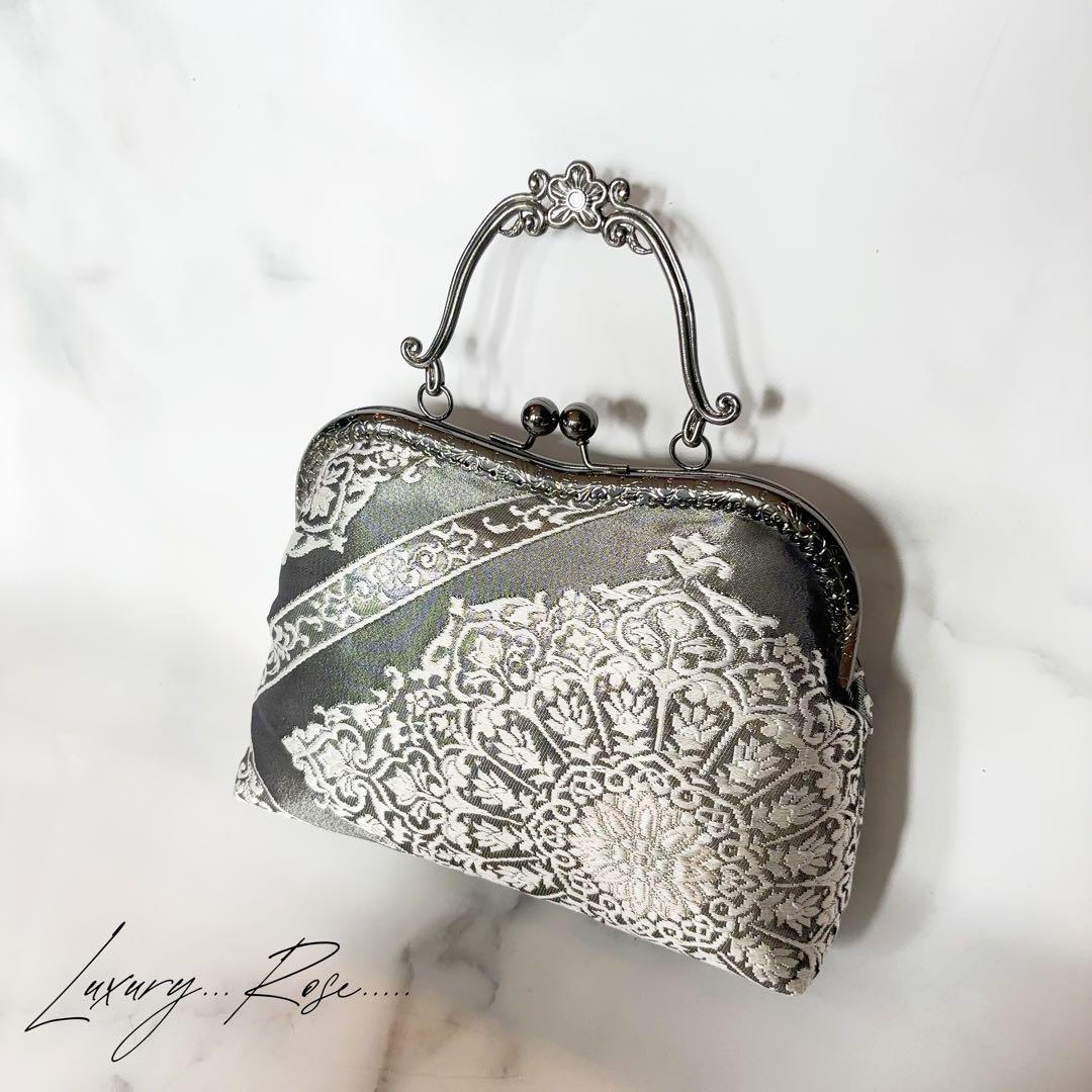 9月新作！数量限定希少ブラック金箔♡格の高い華紋柄の最高級西陣帯バッグフォーマル