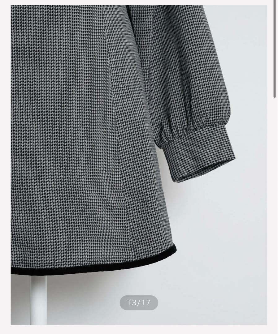 pium ダブルリボンレイヤードフレアワンピース グレーミックス