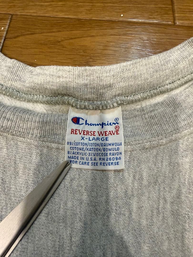 た*く様 90s チャンピオン USA製 リバースウィーブ XL グレー 目あり