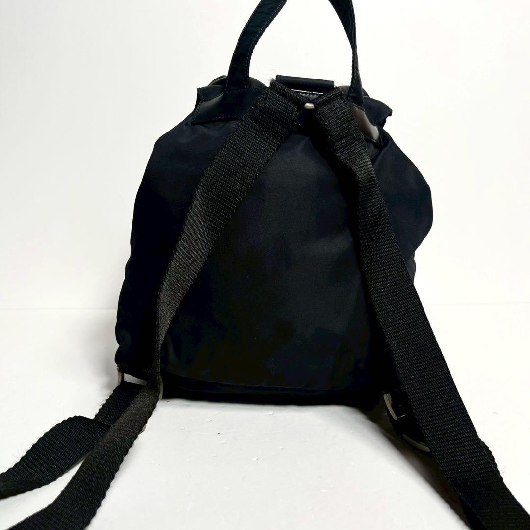 【極美品✨】プラダ ギャランティ付き リュック ナイロン レザー 三角ロゴ