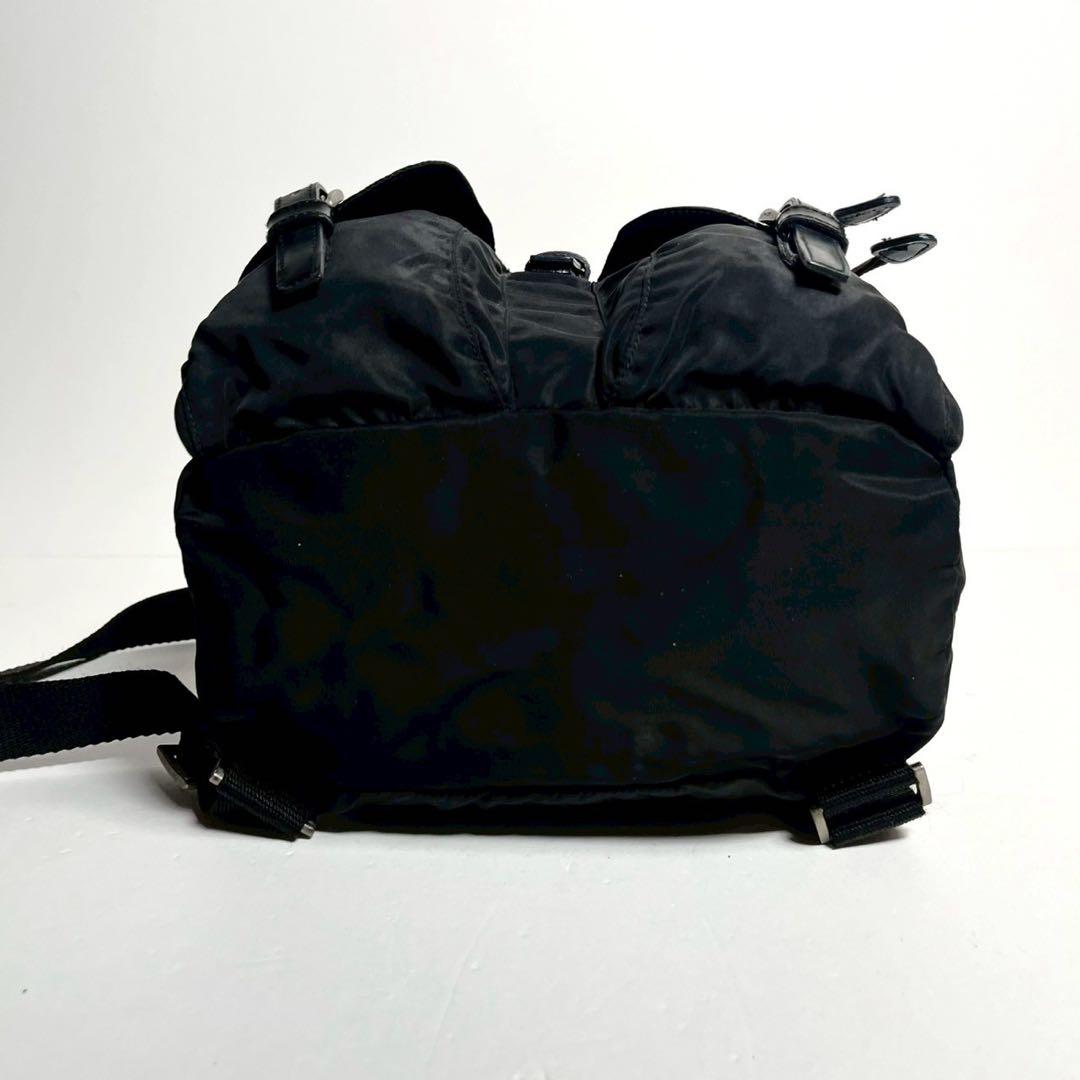 【極美品✨】プラダ ギャランティ付き リュック ナイロン レザー 三角ロゴ