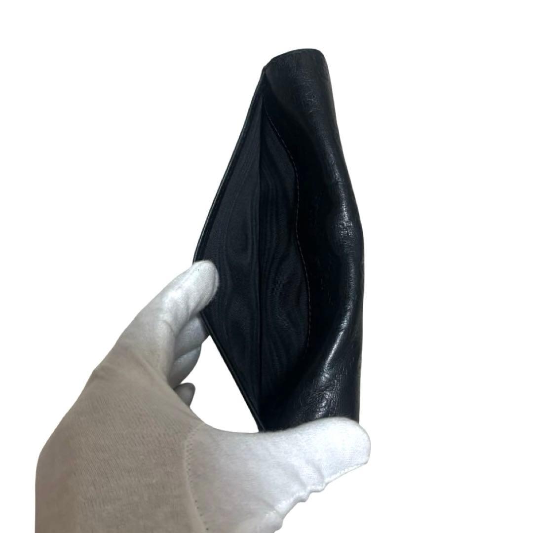 グッチ　長財布　GGシマ　レザー　ブラック　インターロッキング　ロゴプレート