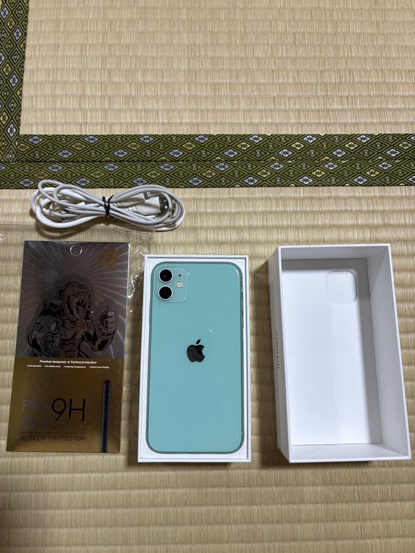美品】iPhone 11 ミントグリーン　すぐ使えるセット