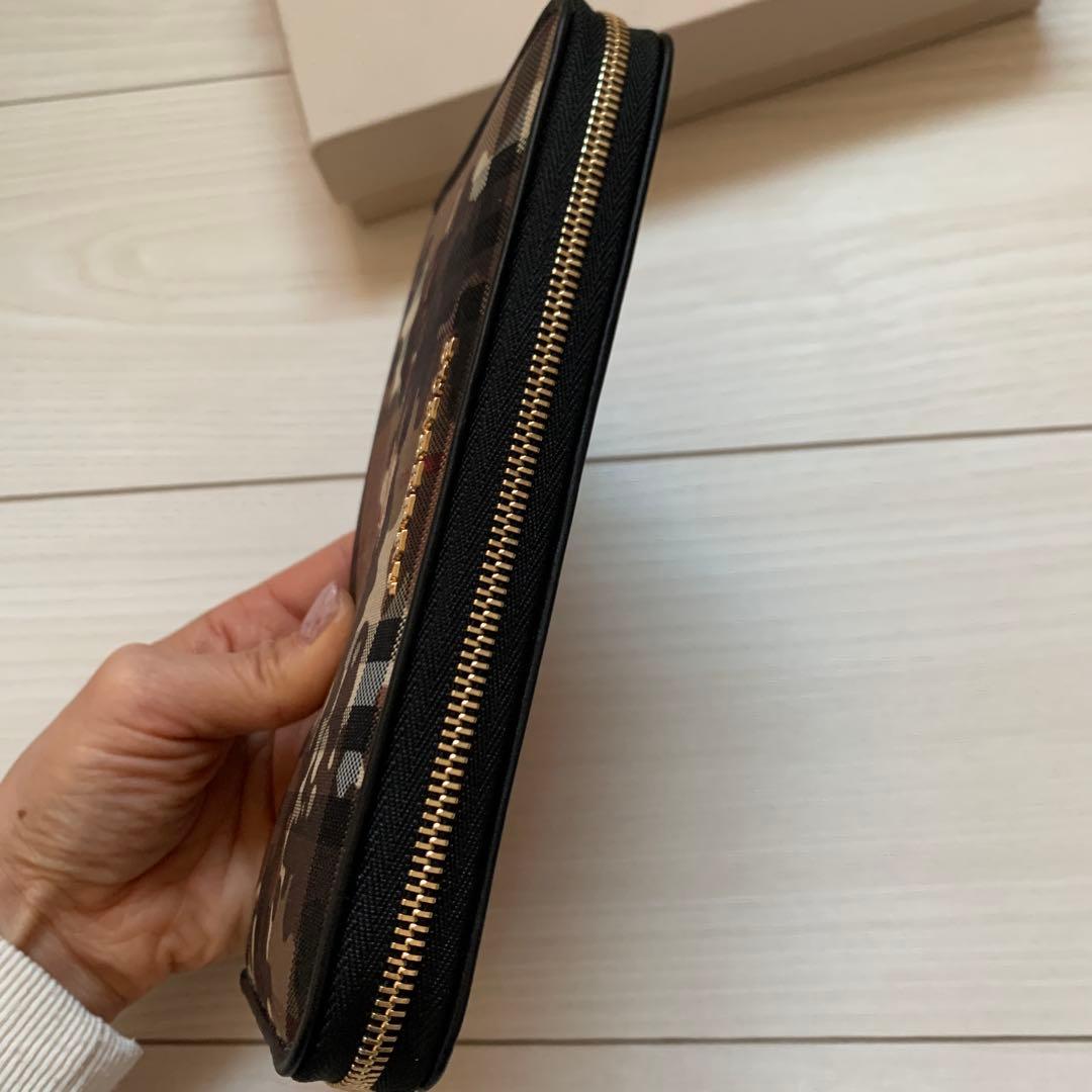 BURBERRY ラウンドファスナー　長財布 ホースフェリーチェック