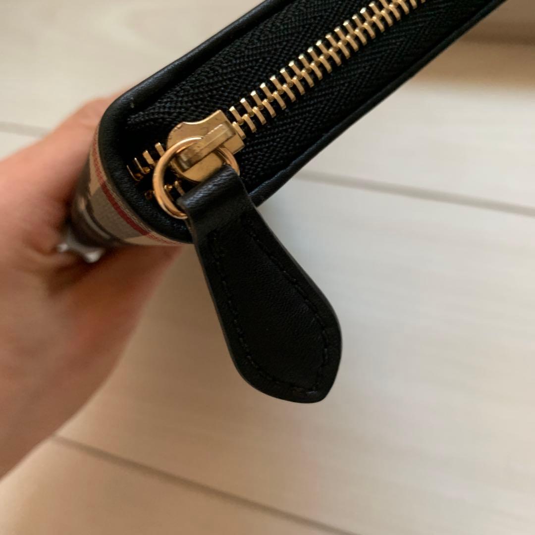 BURBERRY ラウンドファスナー　長財布 ホースフェリーチェック