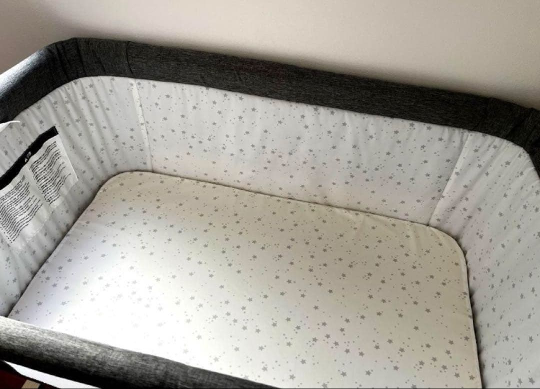 HZDMJ 2024年 ベビーベッド グレー 虫除けネット付き