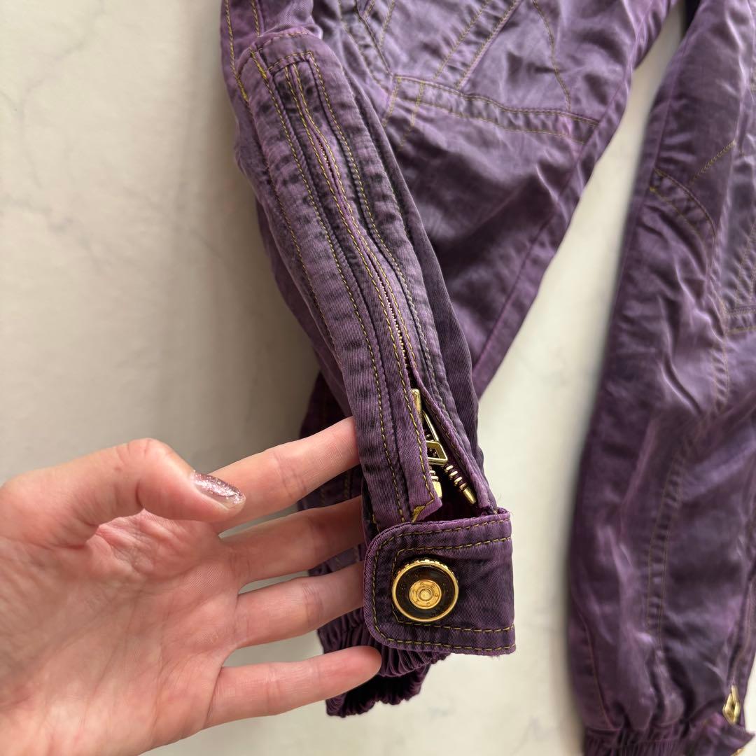 Y2K MEJATO スノーパンツ パープル 中綿入り M（A471）