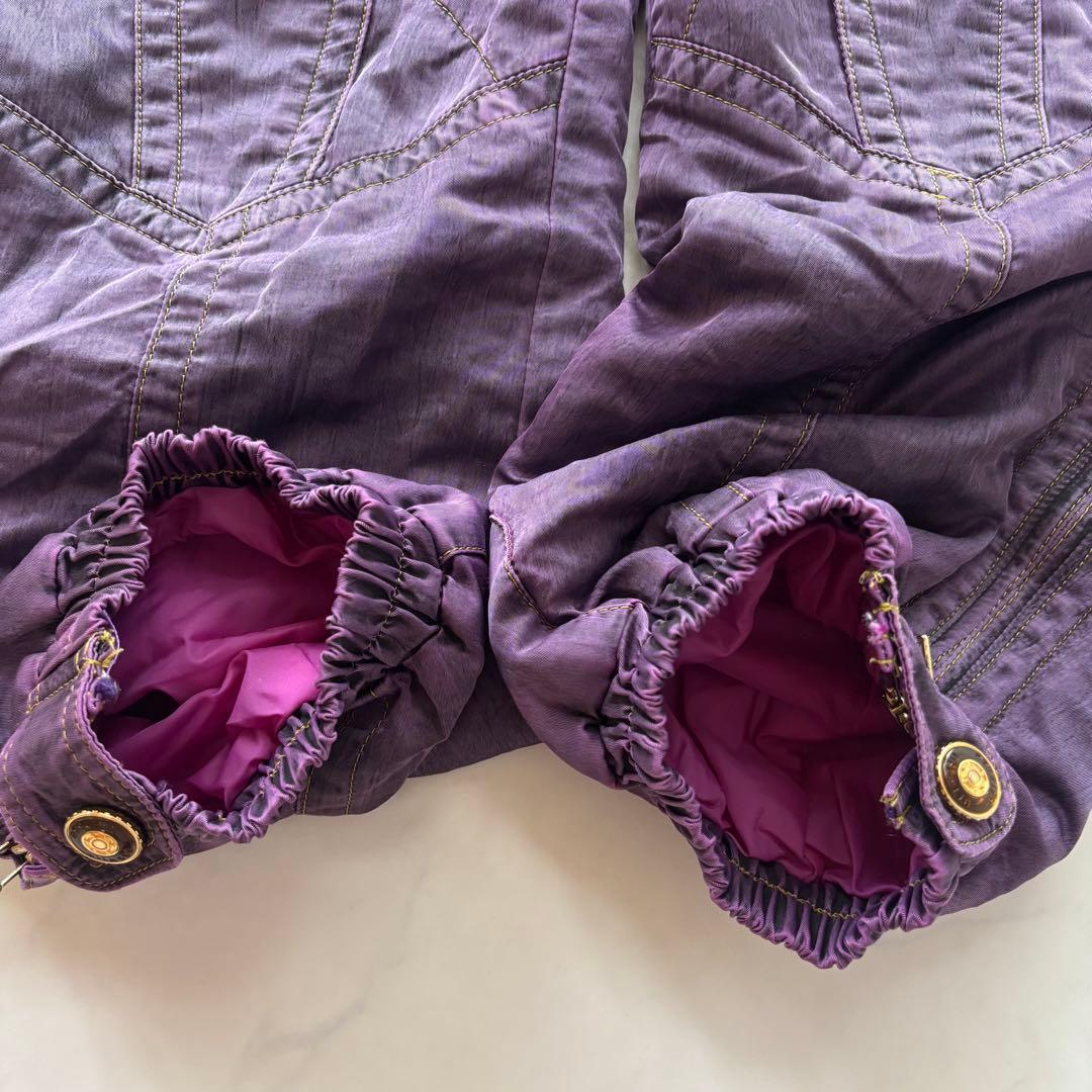 Y2K MEJATO スノーパンツ パープル 中綿入り M（A471）
