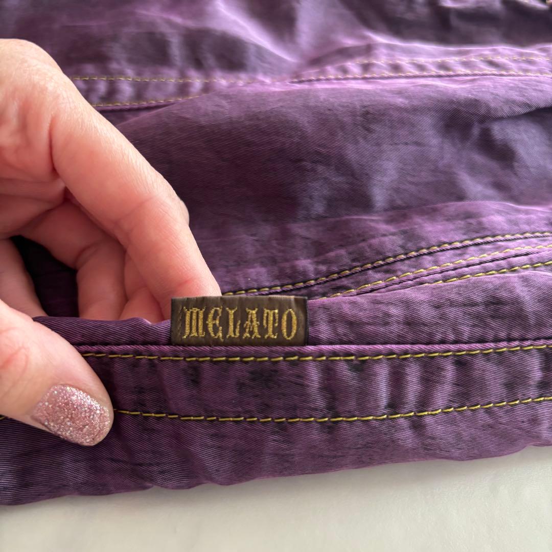 Y2K MEJATO スノーパンツ パープル 中綿入り M（A471）