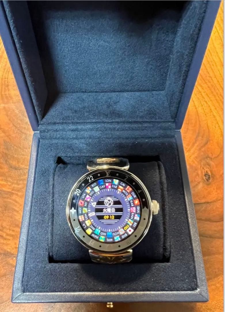 りん❗️新品電池交換磨仕上ルイヴィトンタンブールホライゾンV2 ベルト2点付