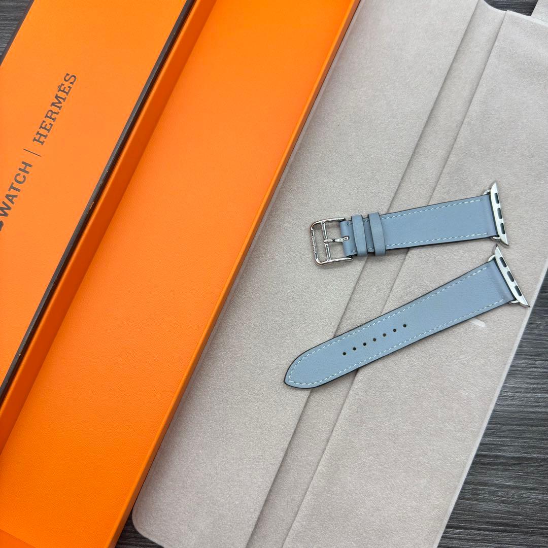 2875 ほほ未使用　Apple Watch エルメス　ブルーラン　レザー
