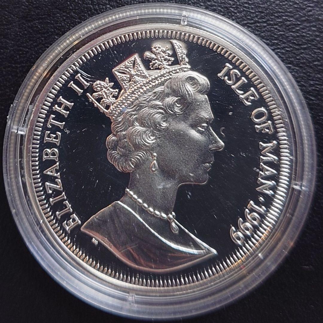 1999年 マン島銀貨 1クラウン アメリカ南北戦争記念銀貨 SV925 大型