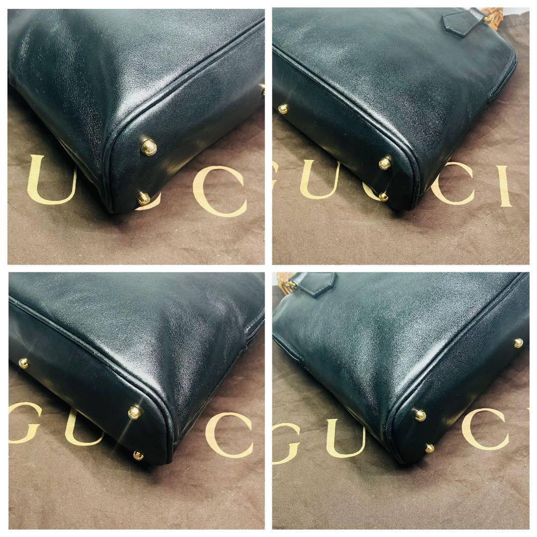 美品　GUCCI オールド　グッチ　バンブー　2way ショルダー　バッグ　黒