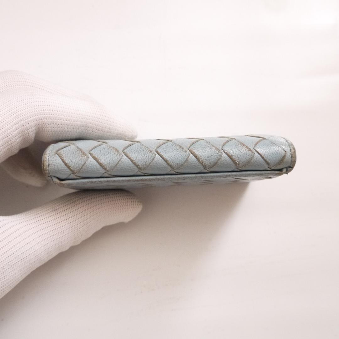 ボッテガヴェネタ　イントレチャート レザー　ケース　小銭入れ　スカイブルー