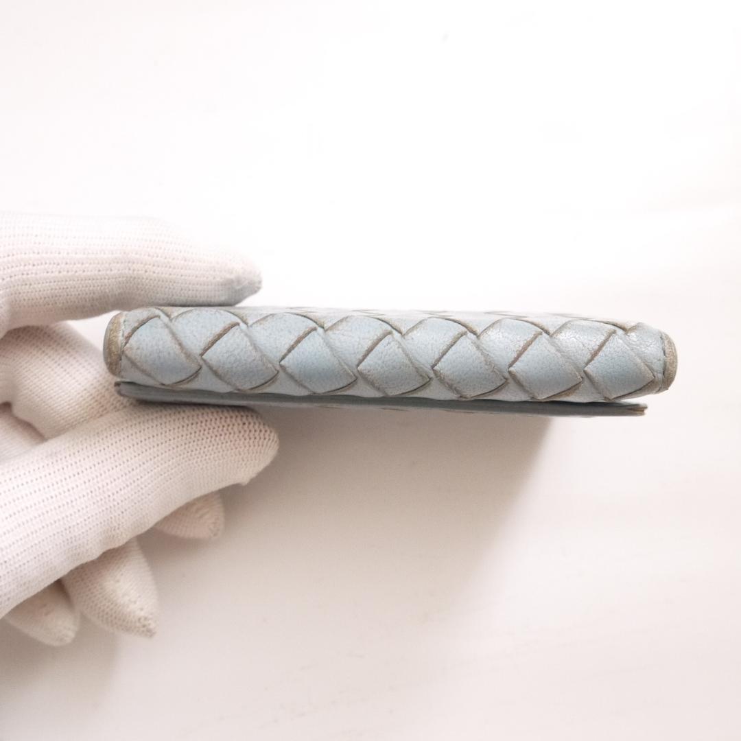 ボッテガヴェネタ　イントレチャート レザー　ケース　小銭入れ　スカイブルー