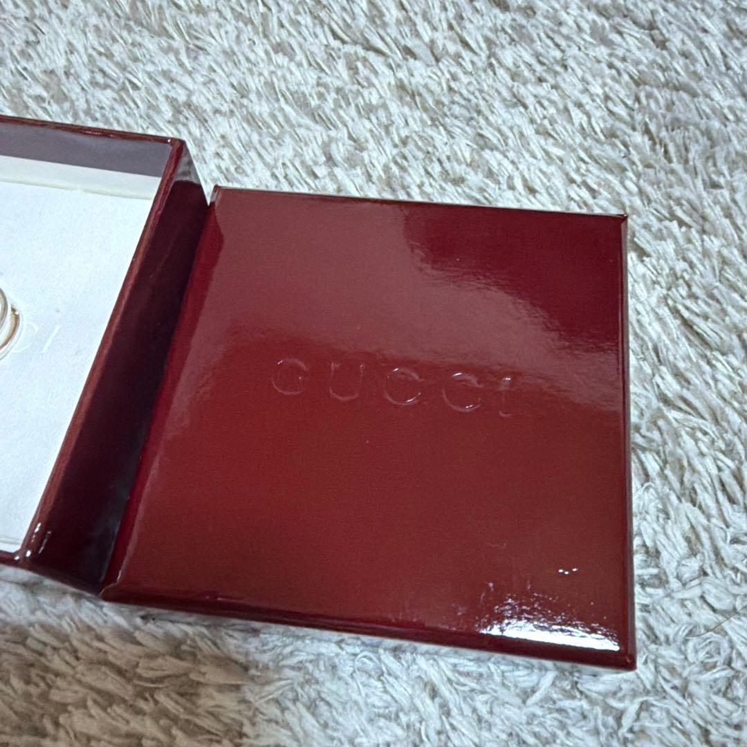 美品　グッチ インターロッキング　ワイドリング　8号　GUCCI シルバー