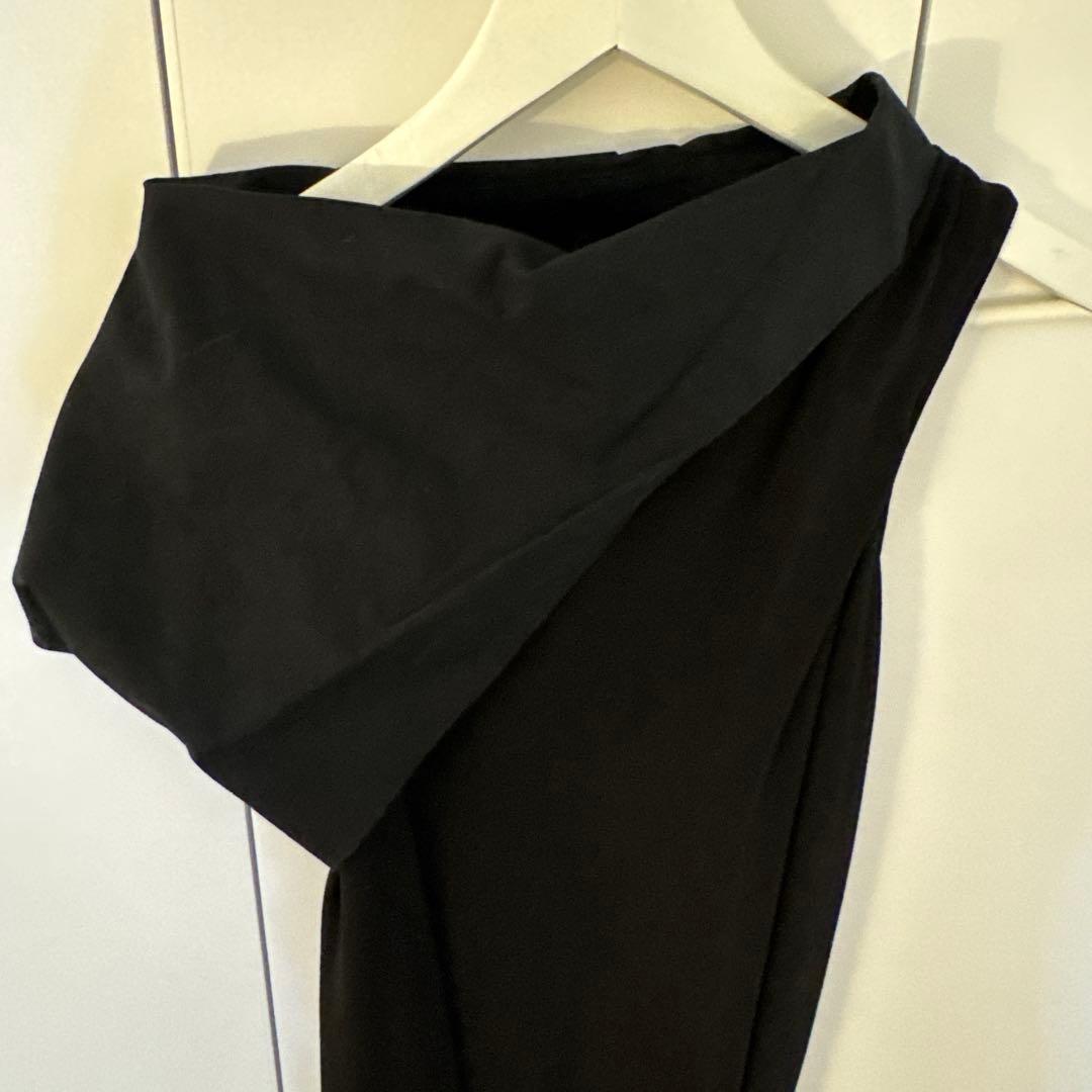 リックオウエンス 変形 ワンピース 切り替え シルク素材 黒色