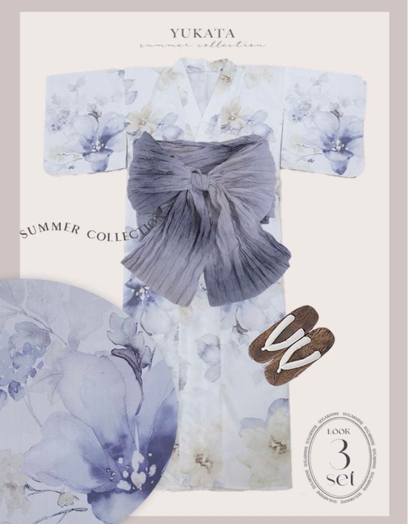 JEWELS ソフトモダンシアーフラワー浴衣