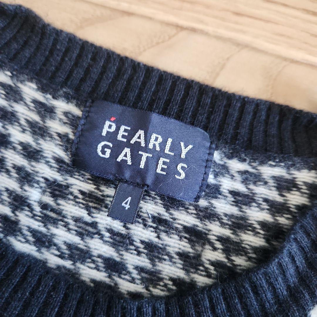 パーリーゲイツ 千鳥格子 カシミヤ混 ニット メンズ PEARLY GATES