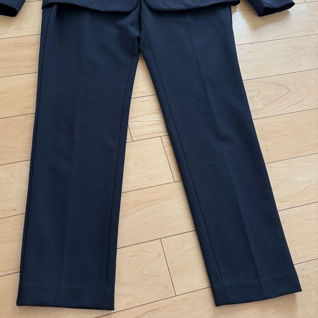 美品 PLST プラステ ノーカラー セットアップ スーツ ブラック 1ボタン