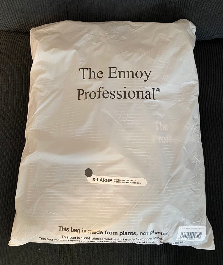 新品 ennoy BORDER CREW NECK SWEAT XL 黒