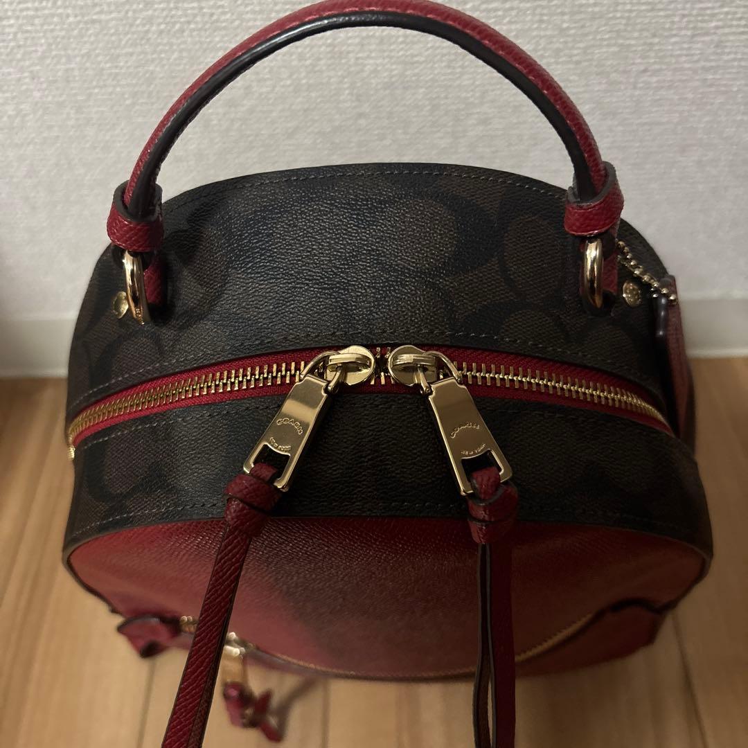 コーチ　COACH　リュック　バックパック　ブラウン／レッド