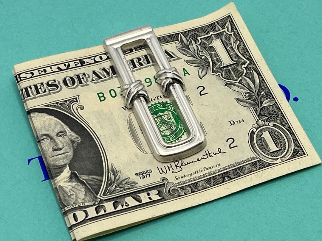 c529 希少　ティファニー　1995 シグネチャー　マネークリップ　925