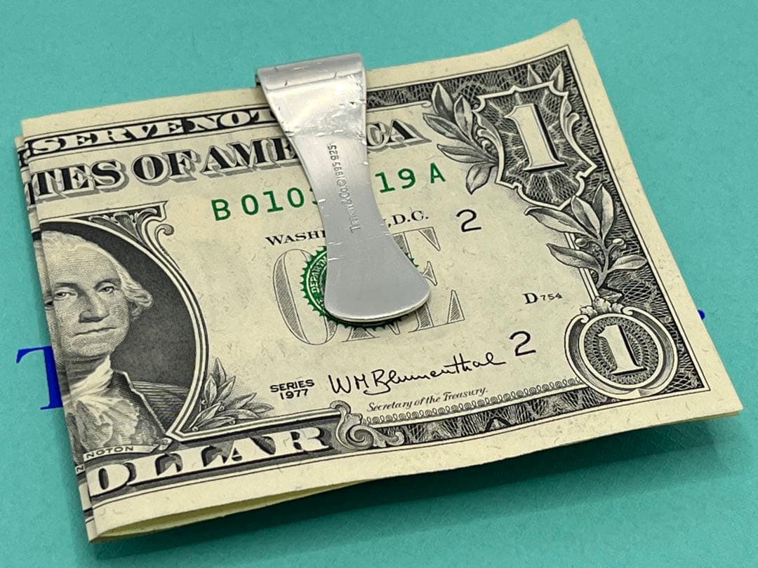 c529 希少　ティファニー　1995 シグネチャー　マネークリップ　925