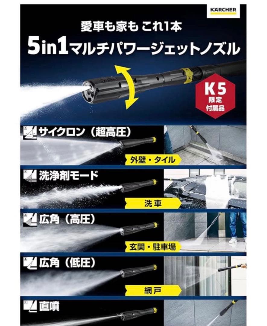 ケルヒャー K5 プレミアム サイレント 高圧洗浄機 本体＋付属品セット