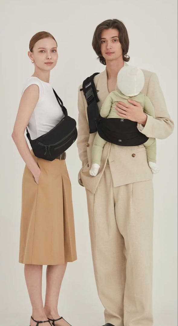 【美品】グスケット365抱っこ紐Plus（抱っこ紐+バッグ）ブラック