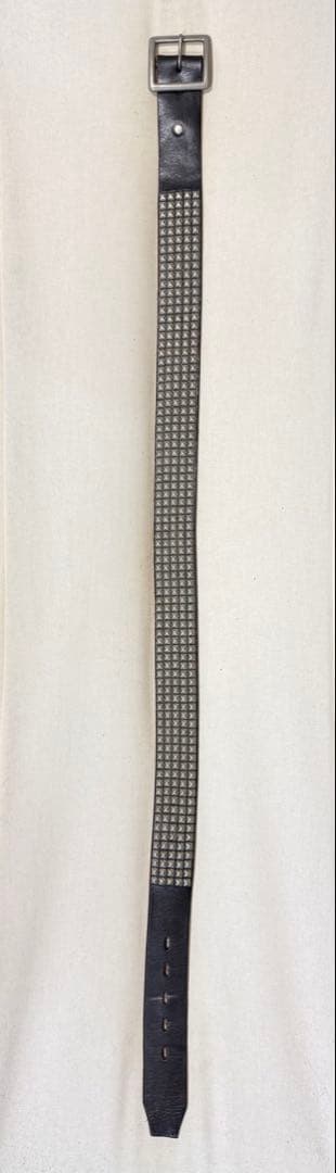 ⭐️HTC⭐️ピラミッド5連シルバースタッズ⭐️ブラック(茶芯)レザー⭐️36インチ