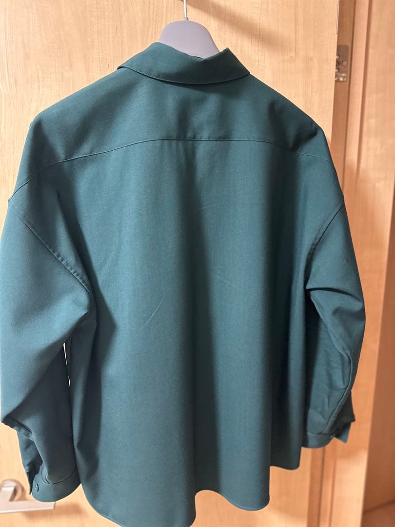 【定番】MARNI グリーン ウール長袖シャツ　サイズ46