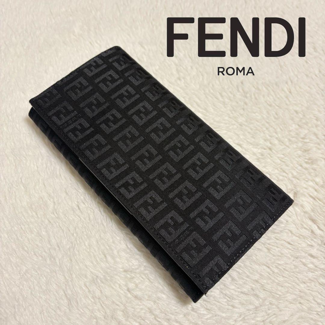 フェンディ FENDI ズッカ柄 長財布 キャンバス 未使用級美品