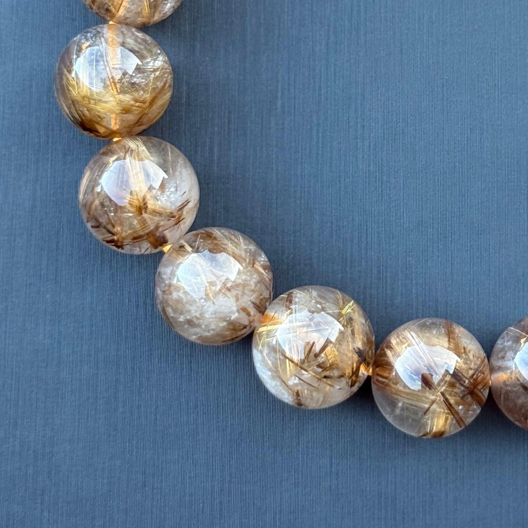 タイガータイチンルチルクォーツ 約11.5〜12.0mm A4801