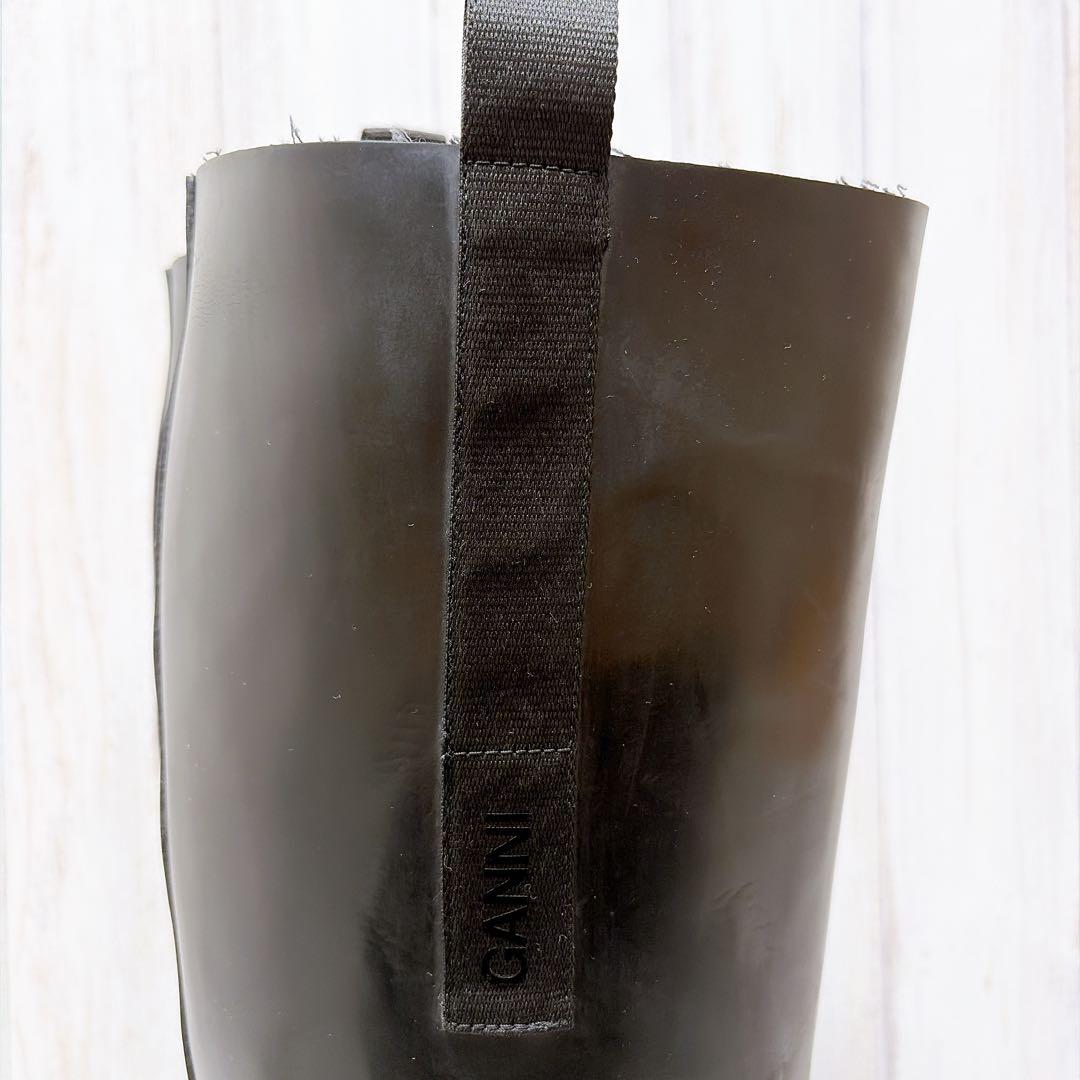 GANNI ガニー 25cm(38) リサイクルラバーロングブーツ ブラック