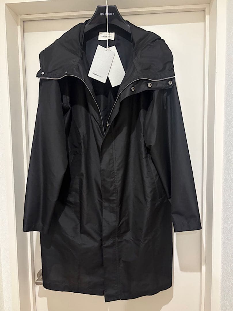 新品MARKAWAREマーカウェア25SS定価13万シルクタフタモッズパーカー黒