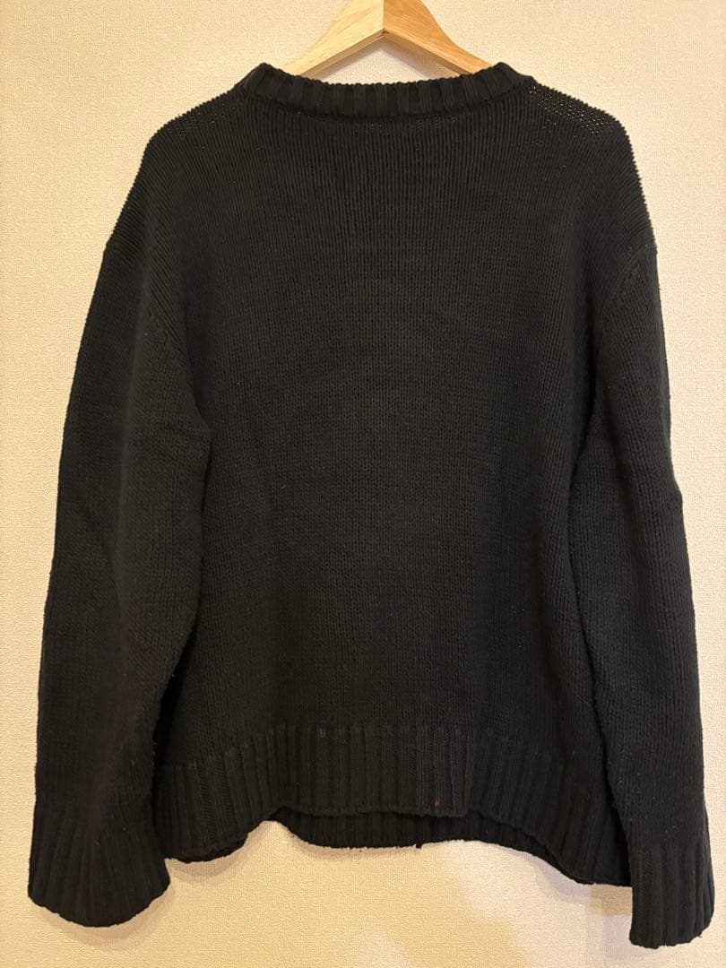 THREEFACE ブラックコットンニットセーター M