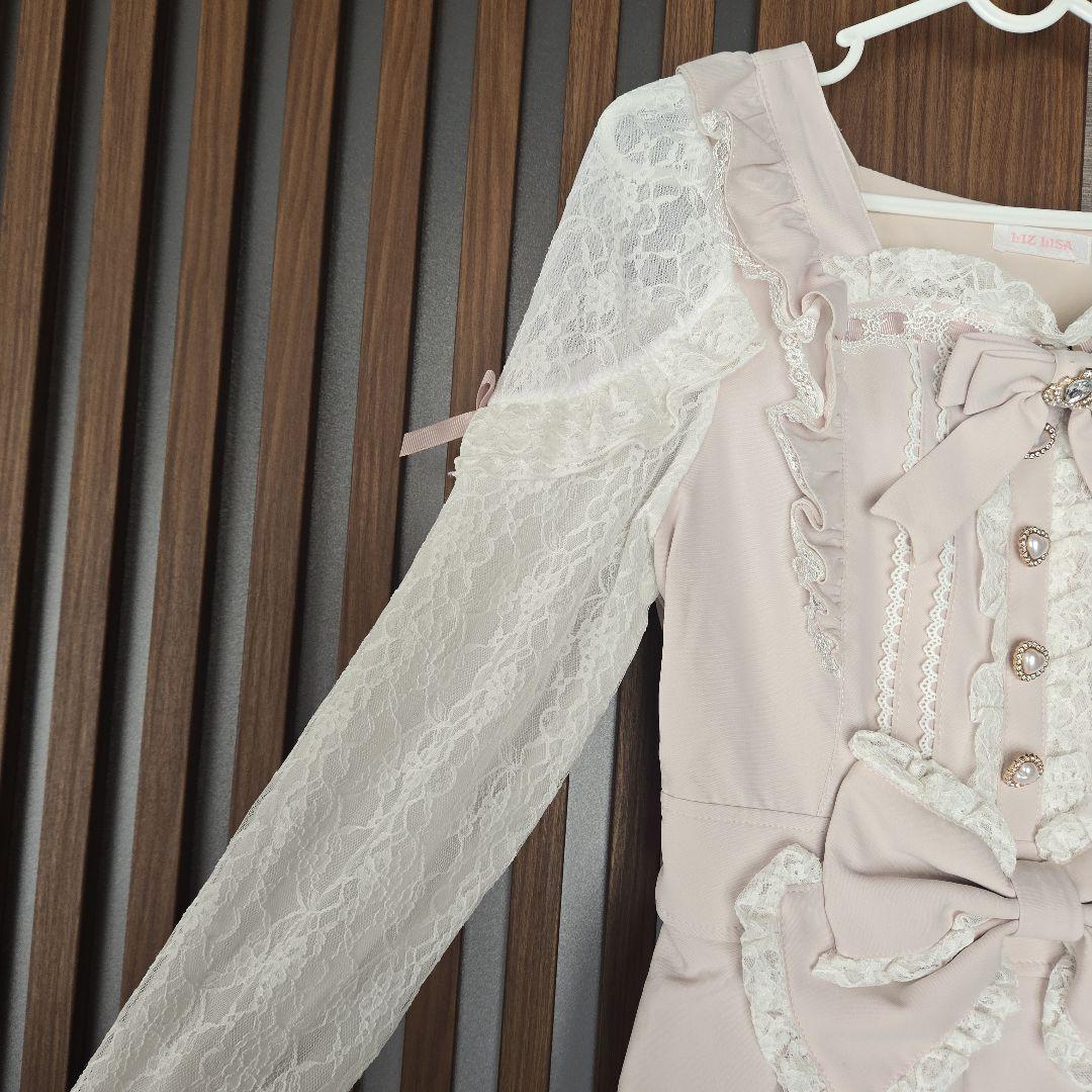 LIZLISA ティアラリボンティアードワンピース ピンク