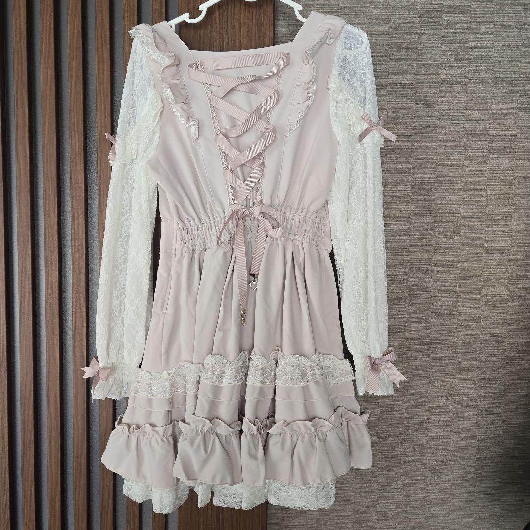 LIZLISA ティアラリボンティアードワンピース ピンク