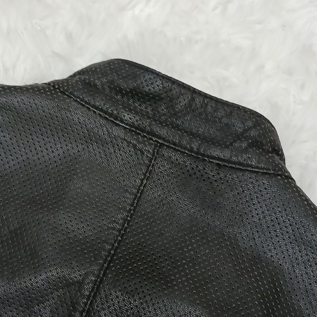 ✨美品✨希少デザイン✨ビームス　パンチング　シングルライダース　ブラック　M