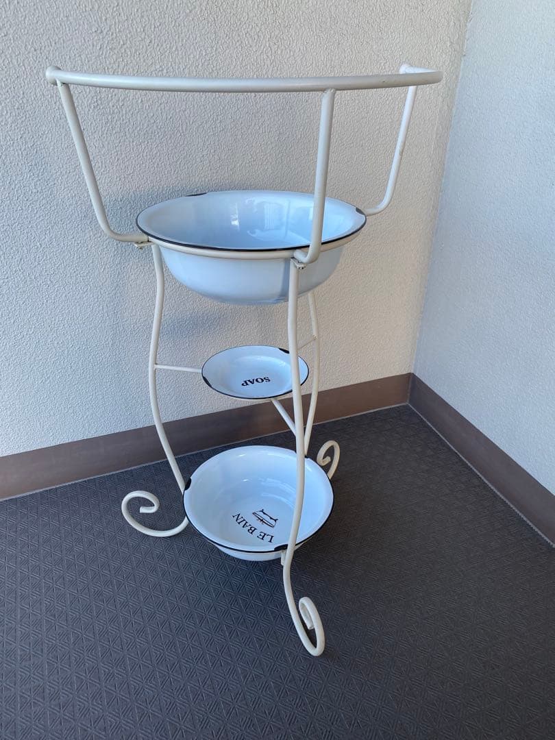 フレンチ カントリー ホーロー 洗面器&ウォッシュスタンド ボウル アンティーク