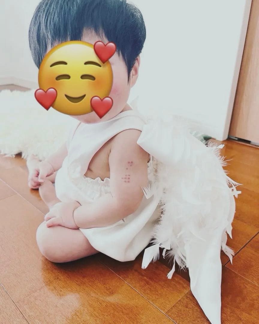 【90size】おしりふりふり　ロンパース ドレス