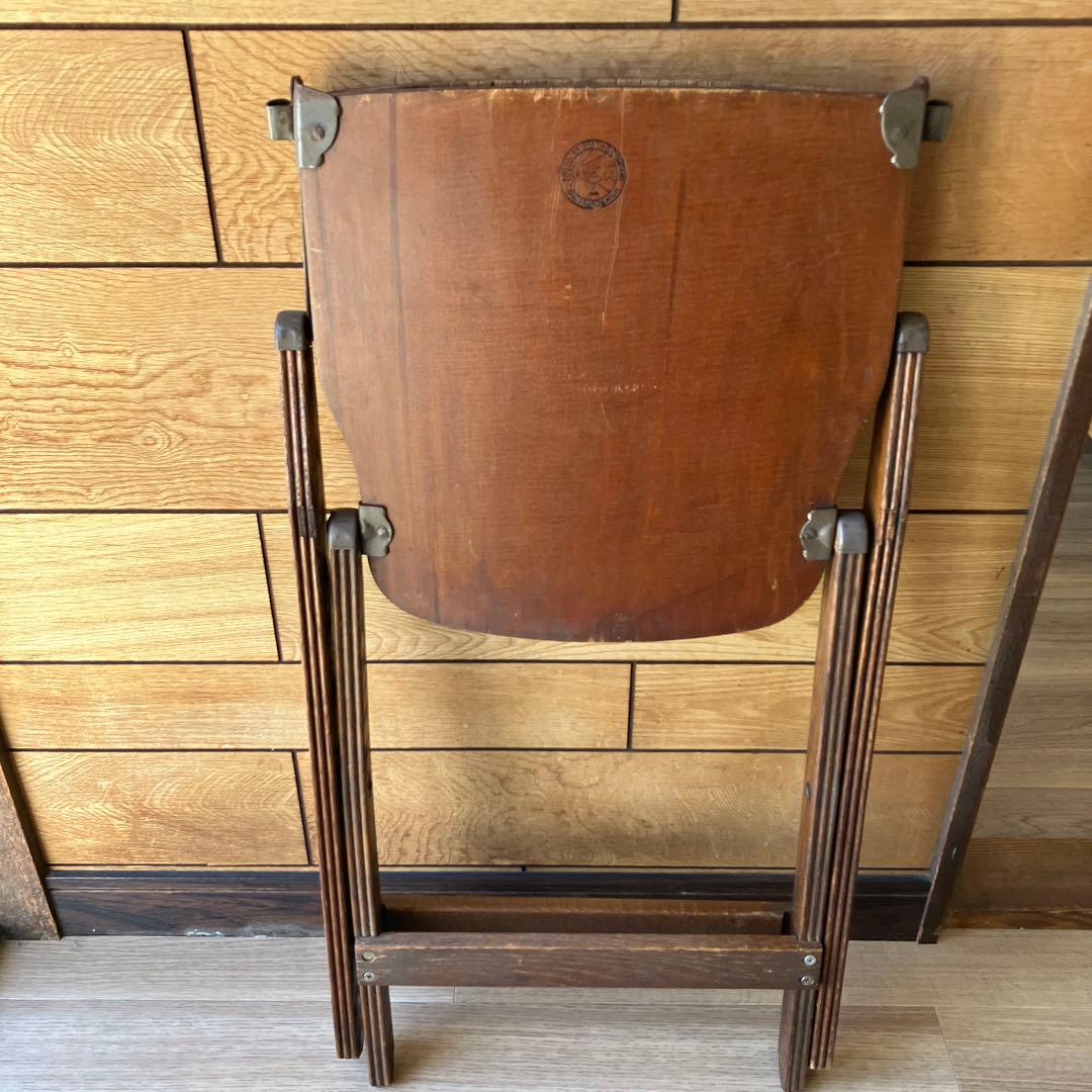 アンティーク　折り畳みたチェア　木製