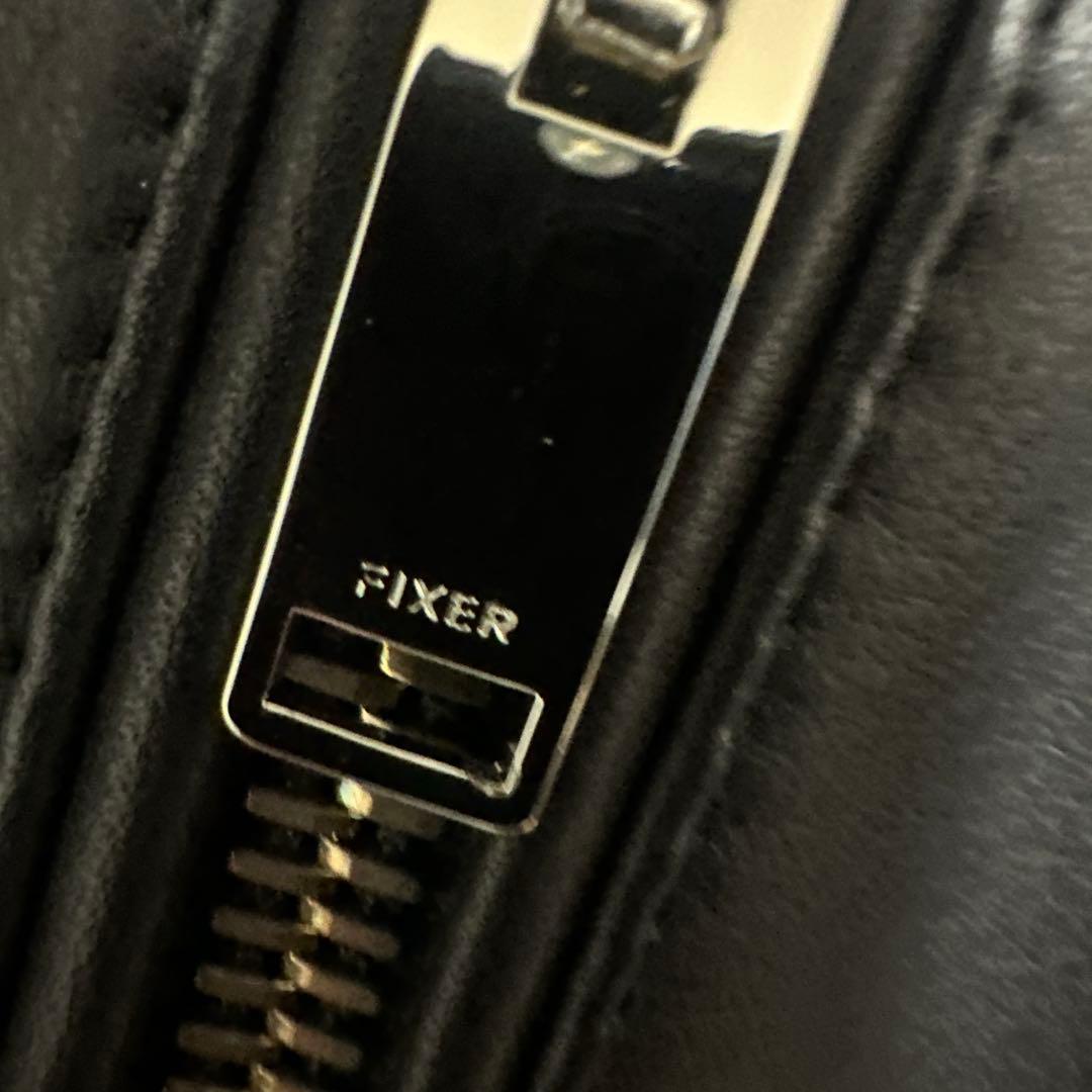 FIXER 黒レザーシングルライダースジャケット