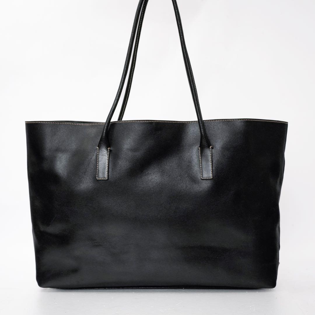 バッグ Prada Black Leather Elegant Vintage Tote