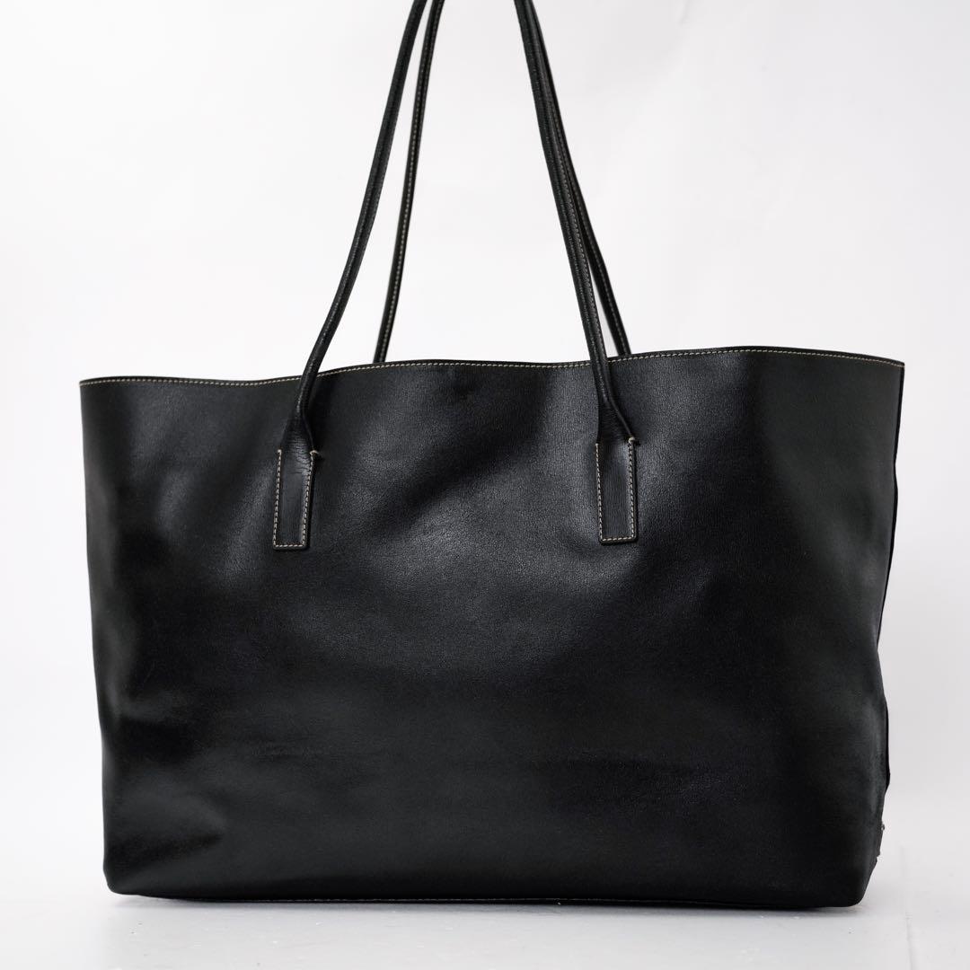 バッグ Prada Black Leather Elegant Vintage Tote
