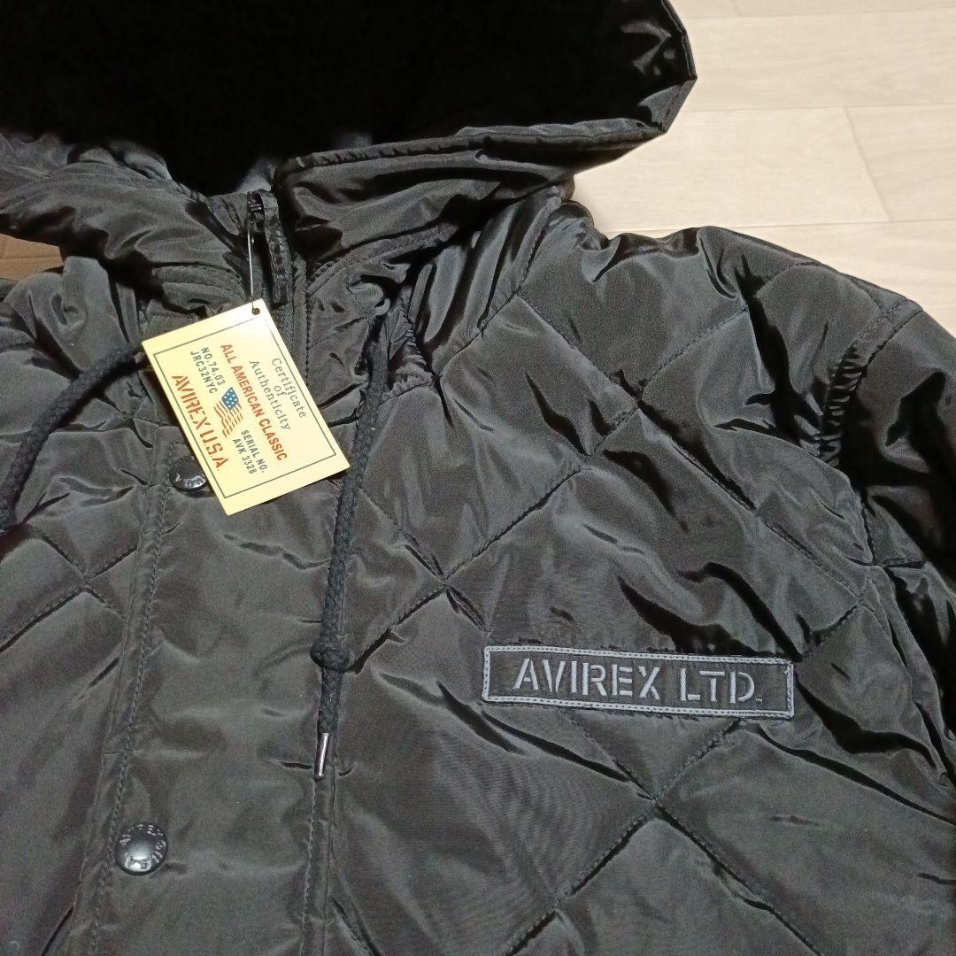新品 AVIREX LTD. ブラック キルティングジャケット 2XL タグ付き
