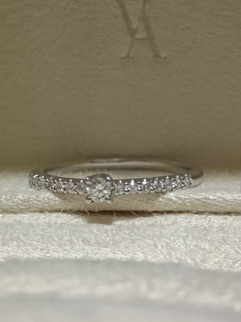 ヴァンドーム青山 Pt950 ダイヤモンド 一粒ダイヤ ハーフエタニティ リング